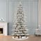 9ft. Pre-Lit Slim Flocked Royal Majestic Artificial Spruce Christmas Tree, Clear Lights